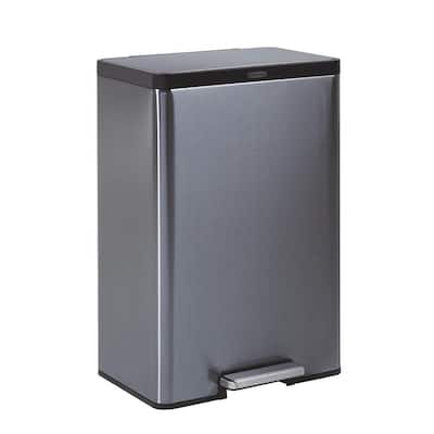 12 Gal. Charcoal Stainless Steel Metal Step-On Trash Can