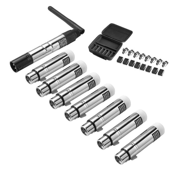 DMX Wireless Receiver 7 Receivers 1 Transmitter 656 ft. Transmission Range Wireless Lighting Control for Stage Party