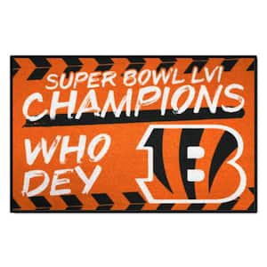 Cincinnati Bengals Orange Super Bowl LVI 1 ft. 7 in. x 2 ft. 6 in. Starter Mat Area Rug