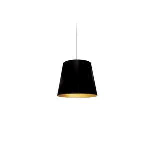 Oversized Drum 1-Light Black Pendant with Fabric Shade