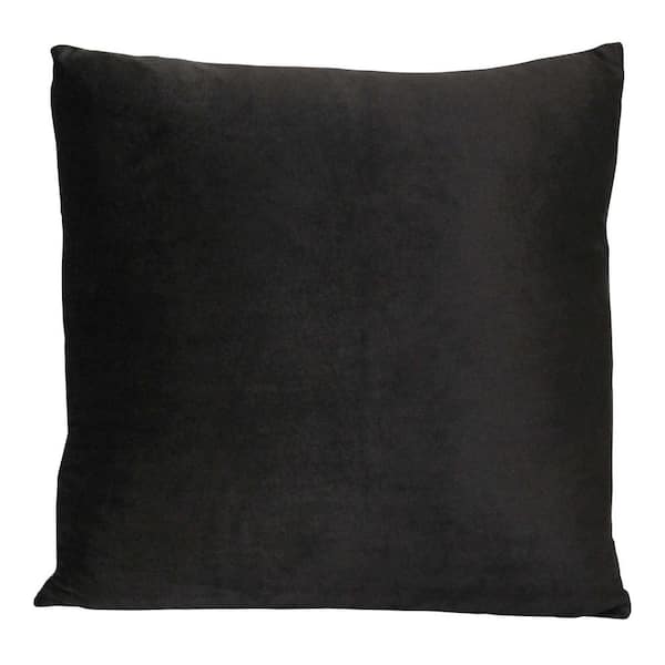 HomeRoots Victoria Black Polyester 18 in. x 18 in. Throw Pillow