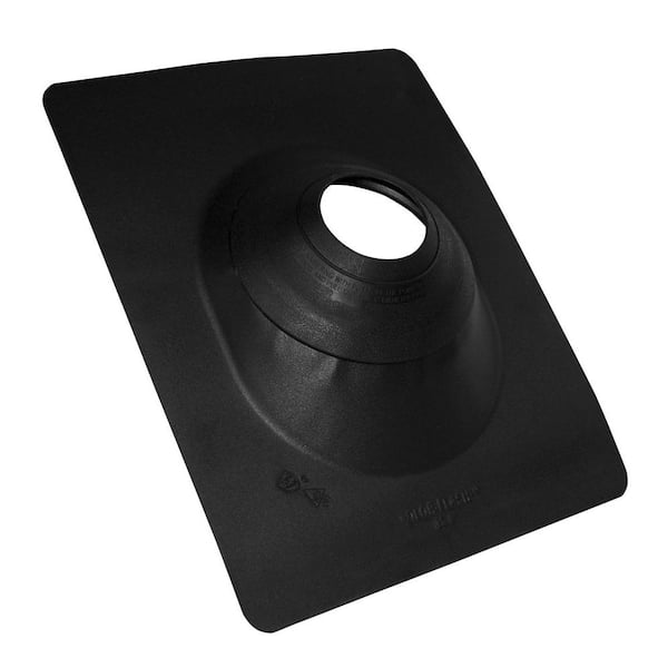 Oatey No-Calk 12 in. x 15-1/2 in. Aluminum Black Vent Pipe Roof Flashing with 3 in. - 4 in. Adjustable Diameter