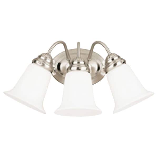Westinghouse 3-Light Brushed Nickel Interior Wall Fixture with White Opal Glass