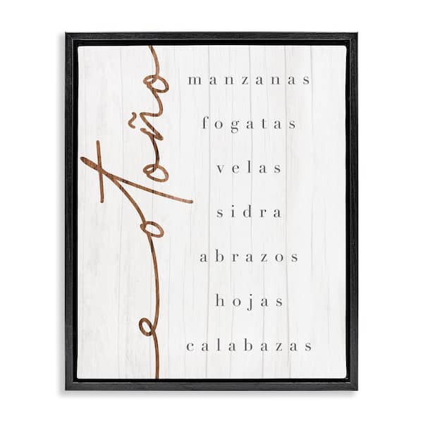 Stupell Industries Autumn Festivities List by Lil' Rue Black Floater Frame Abstract Graphic Art Print 21 in. x 17 in.