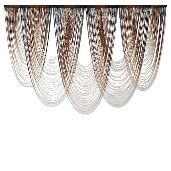 57 in. x 41 in. Large Cotton Macrame Wall Hanging-Brown Dip-Dyed Boho Decor