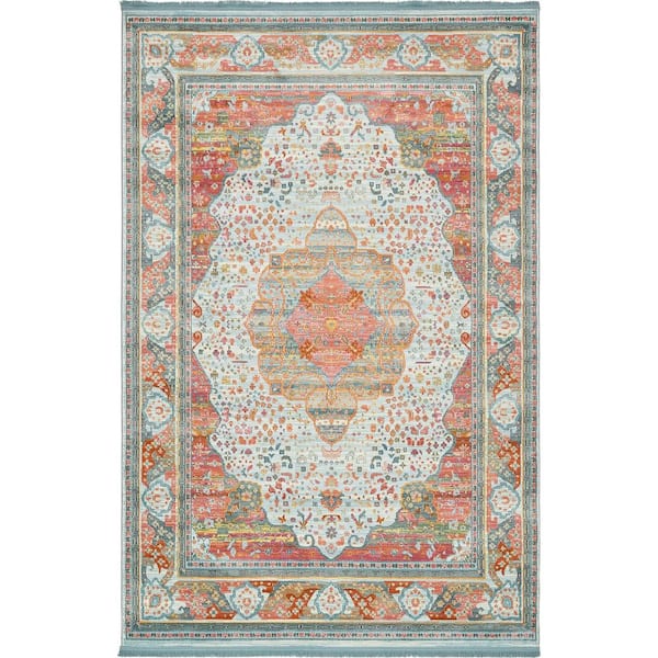 Unique Loom Baracoa Malecon Light Blue 5' 5 x 8' 0 Area Rug
