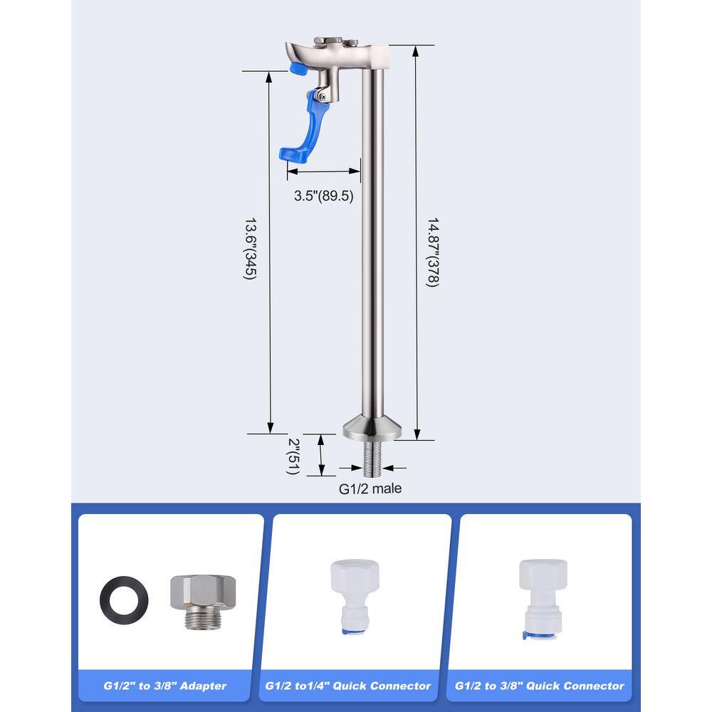 14-Inch Brushed Nickel High-Arc Commercial Glass Filler Faucet