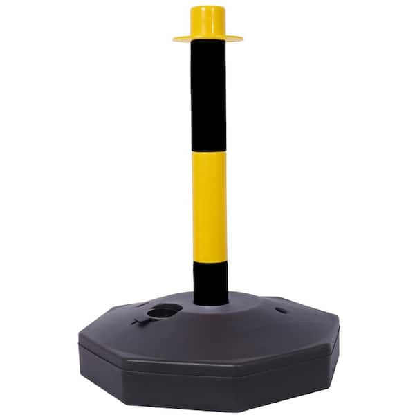 cadeninc 4-Pack Yellow/Black Plastic Safety Barrier Post w