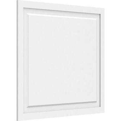 5/8 in. x 3-1/6 ft. x 2-5/6 ft. Harrison Raised Panel White PVC Decorative Wall Panel