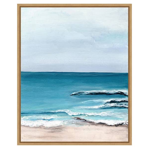 Amanti Art Oceanside View I by Marcy Chapman 23 in. W x 28 in. H. Canvas Wall Art Print Framed in Brown