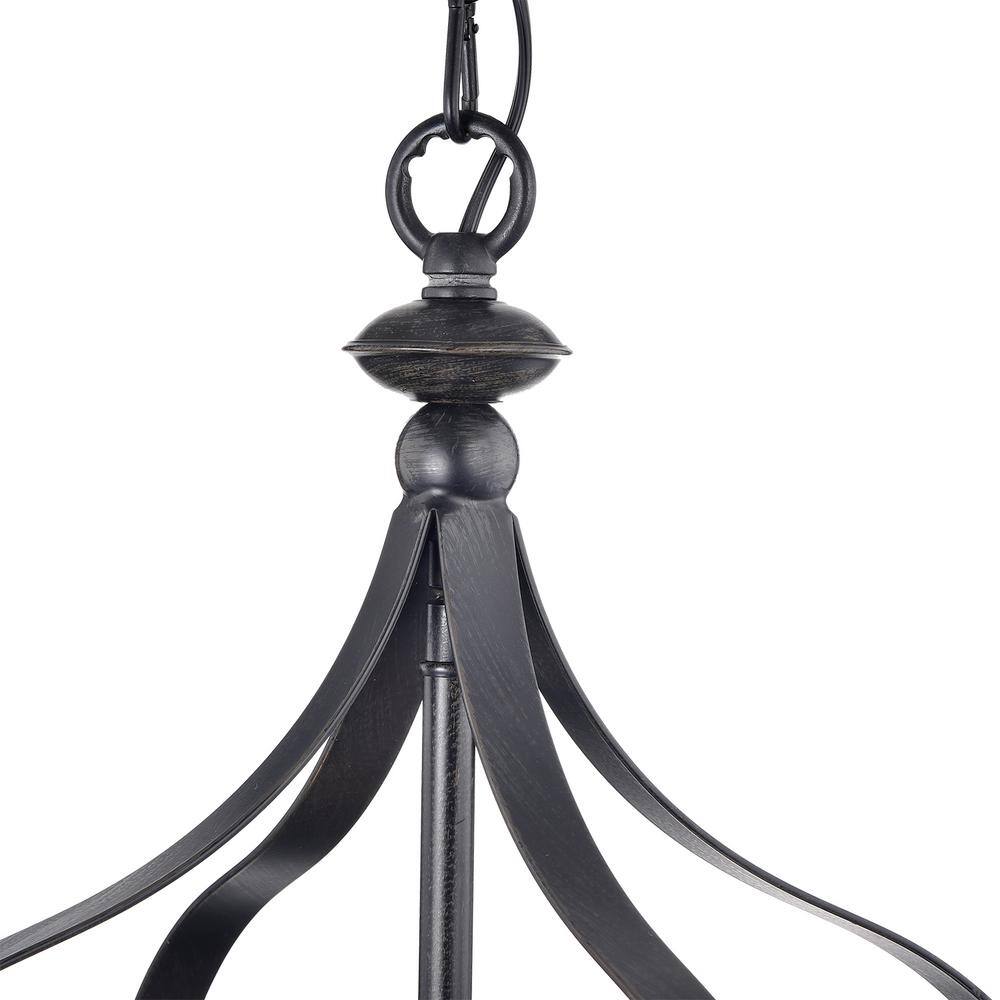 Antique Black 3-Light Lantern Pendant with Clear Glass Shades
