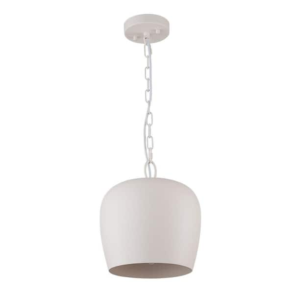 Y'INSP 60-Watt 1-Light White Industrial Dome Pendant Light Farmhouse Hanging Ceiling-Lighting Fixture Modern Island Chandelier