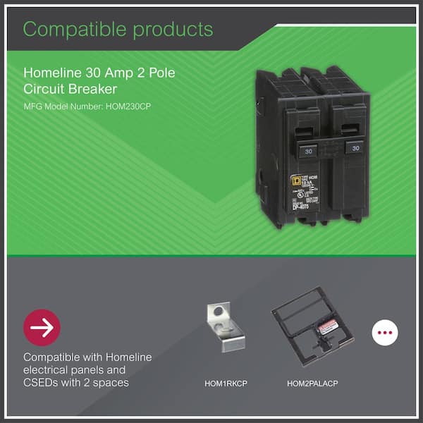 Square D Homeline 30 Amp 2-Pole Circuit Breaker(HOM230CP)