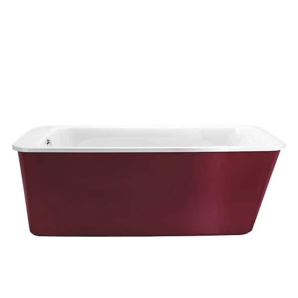 MAAX Lounge 5.3 ft. Fiberglass Flatbottom Reversible Drain Non-Whirlpool Bathtub in Ruby