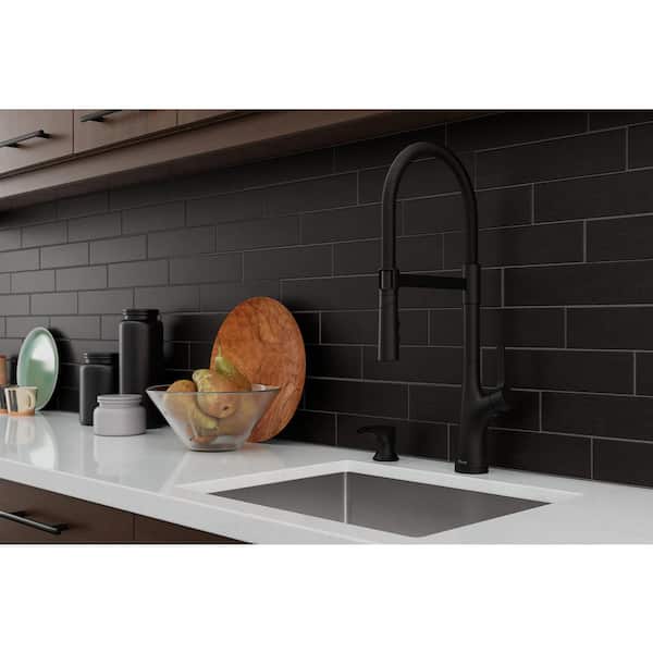 Ceylon Single Handle Culinary Pull Down Sprayer Kitchen Faucet in Spot Defense Matte Black