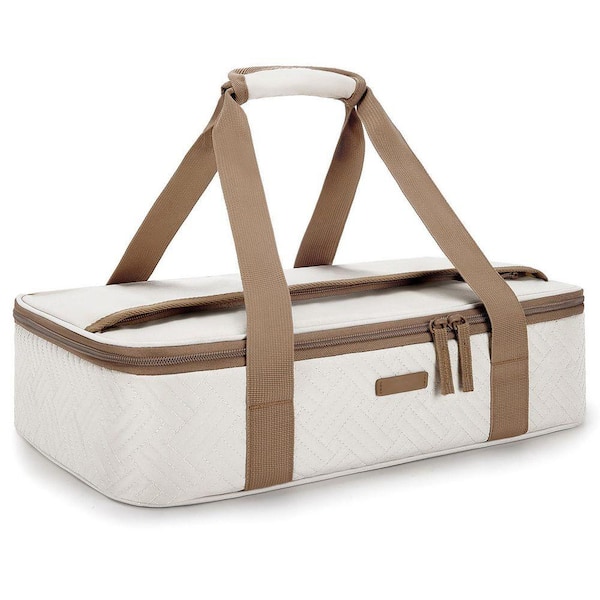 Insulated Gray Casserole Carrier Thermal Food Tote for Hot or Cold Dishes Single Compartment Carrier Set