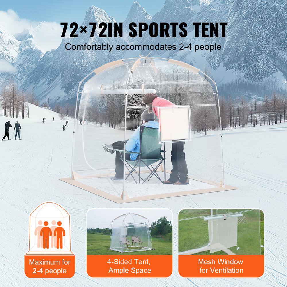 4-Person Clear PVC Camping Bubble Tent with Carry Bag