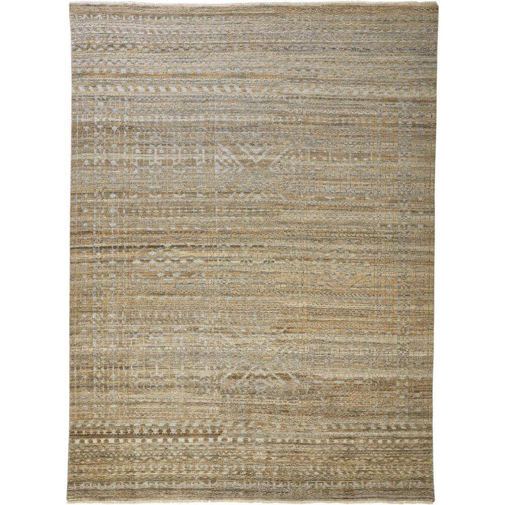 Eckhart Abstract Tribal Rug, Golden Brown/Gray, 7ft-9in x 9ft-9in Area Rug