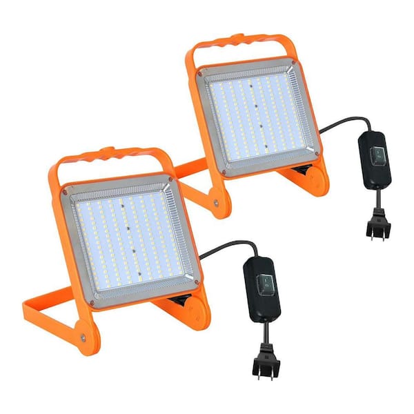 LEDライトセット オレンジ×イエロー 120V Volt 8000 Lumen LED Work Light Floodlight Corded IP65