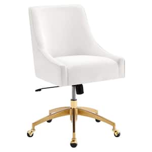 Discern White Performance Velvet Office Chair