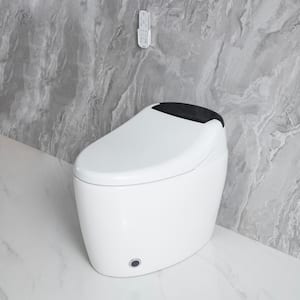 Smart 1-Piece 1.32 GPF Auto Single Flush Square Toilets in White with Heated Bidet Seat, Warm Dryer,Remote Control