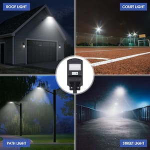 200 -Watt Equivalent 4000 Lumens Integrated LED Black Waterproof Motion Sensor Dusk to Dawn Flood Light(2-Pack)
