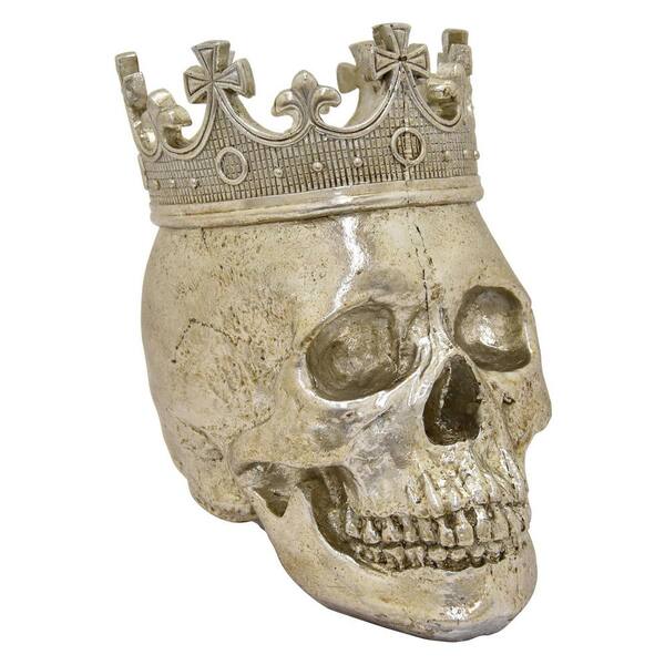 THREE HANDS 8.5 in. Silver Skull Tabletop