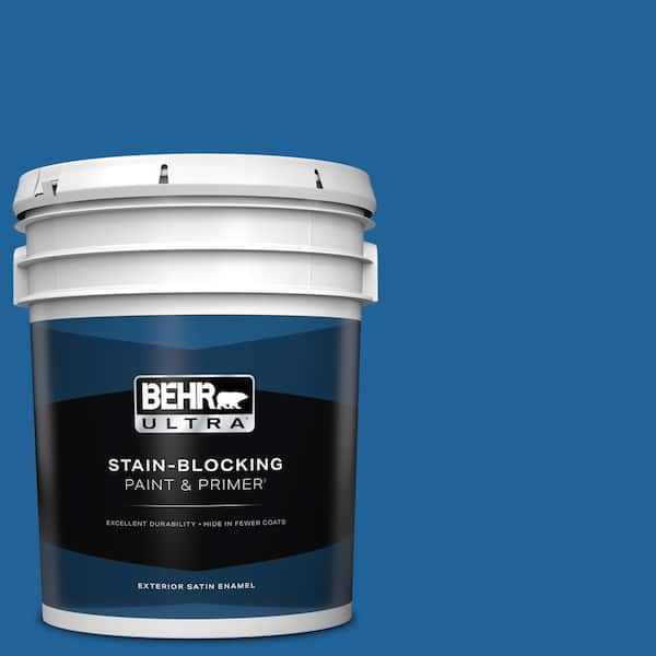 BEHR ULTRA 5 gal. #570B-7 Cobalt Glaze Satin Enamel Exterior Paint & Primer