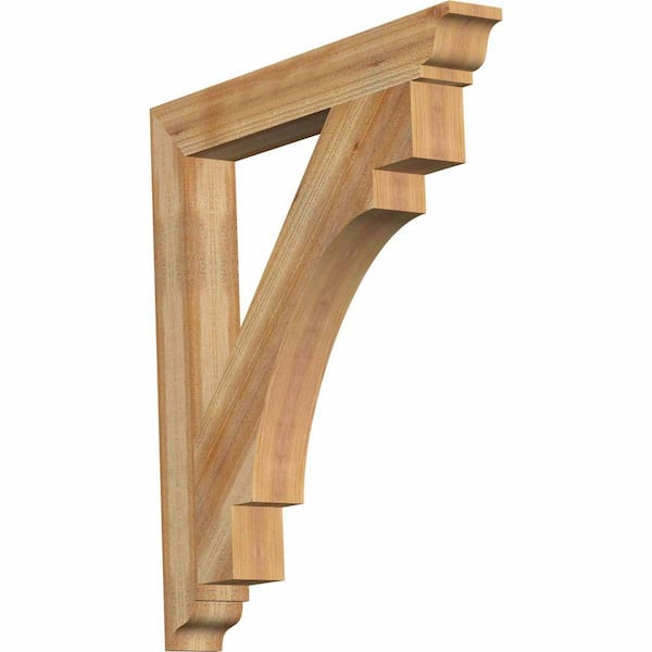 Ekena Millwork 4 in. x 36 in. x 32 in. Western Red Cedar Merced Traditional Rough Sawn Bracket