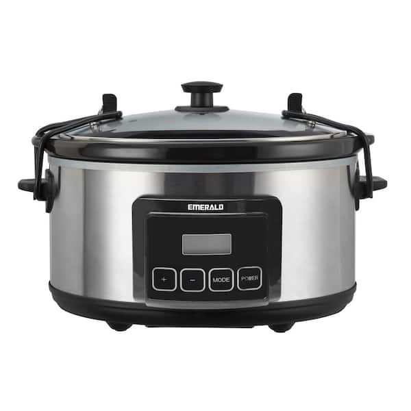 Electric 6.3 qt. Stainless Steel Slow Cooker with Built in Timer and Keep Warm Function