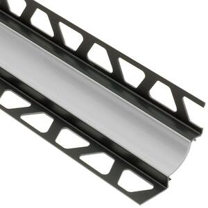 Dilex-HKW Classic Grey 7/16 in. x 8 ft. 2-1/2 in. PVC Cove-Shaped Tile Edging Trim