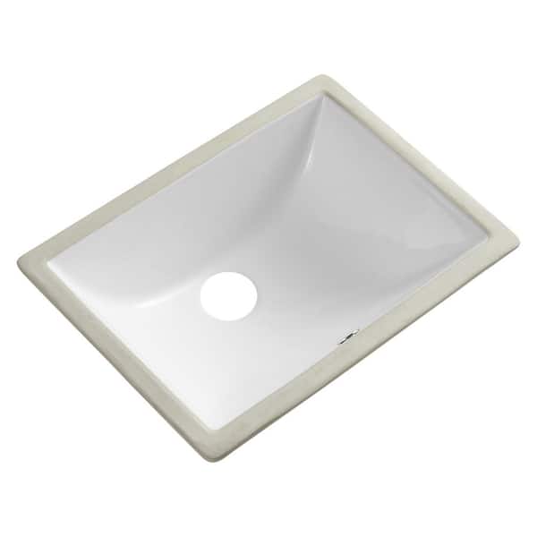 Unbranded 14 x 17 in. Rectangular Bathroom Ceramic Vessel Sink Art Basin in White-11