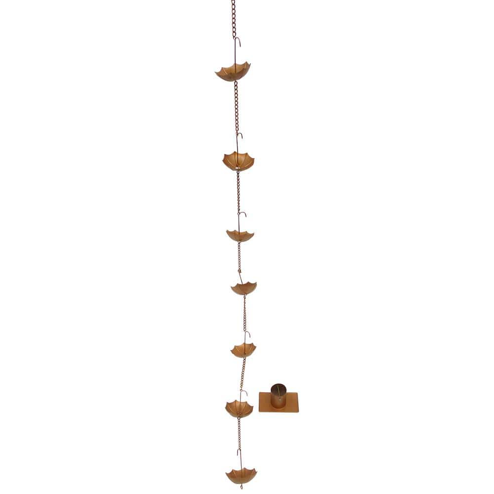 Copper Colored Watering Can Rain Chain for Gutters & Downspouts