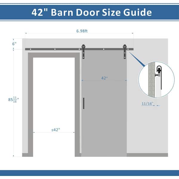42 in. x 84 in. White, Primed, can be Painted, MDF Barn Door Slab with Shelf Style