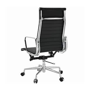 Magic Home Black PU Leather Alloy Base High Back Task Office Chair