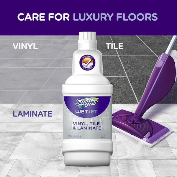 Swiffer Wetjet 42.2 oz. Vinyl, Tile and Laminate Liquid Floor Cleaner  (2-Count) 003700047524 - The Home Depot