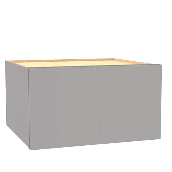 Home Decorators Collection Hargrove 27 in. W x 24 in. D x 12 in. H Assembled Plywood Wall Bridge Kithcen Cabinet in Veiled Gray with Soft Close