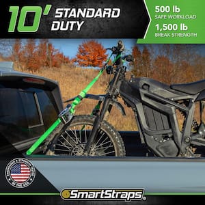 10 ft. Green RatchetX Tie Down Straps with 500 lb. Safe Work Load - 2 pack