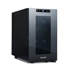 Shadow-T Series Single Zone 8-Bottle Freestanding Countertop Compact Vibration-Free Mirrored Wine Cooler Refrigerator