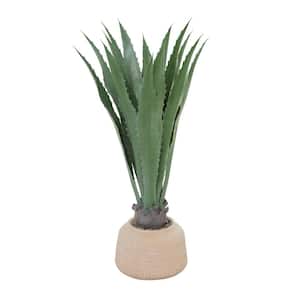 37 in. H Agave Artificial Plant with Realistic Leaves and Pink Ceramic Pot