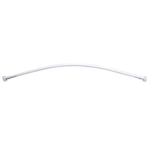 36 in. Steel Curved Shower Rod in White
