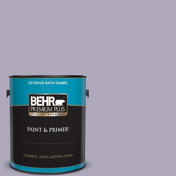 BEHR PREMIUM PLUS 1 gal. #650E-3 Plum Blossom Satin Enamel Exterior Paint & Primer