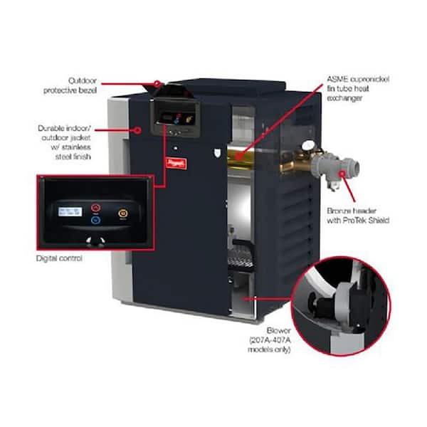 ASME 406,000 BTU Natural Gas Pool Heater with Elevation Limit