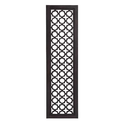 Black Wood Traditional 20 in. x 72 in. Wood Wall Decor