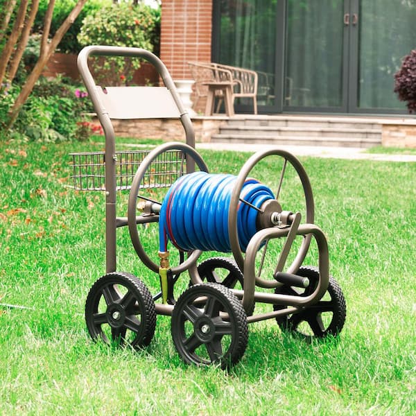  Ironton Steel Hose Reel Yard and Garden Cart, Holds up to  5/8in. x 300ft. Garden Hose, Easy-Rolling 10in. Pneumatic Tires : Ironton:  Patio, Lawn & Garden