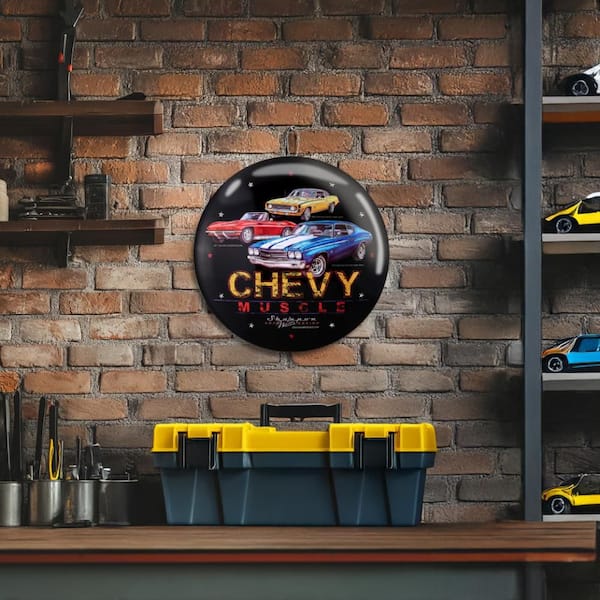 American Art Decor Chevy Muscle Cars Metal Wall Art Sign 15&quot