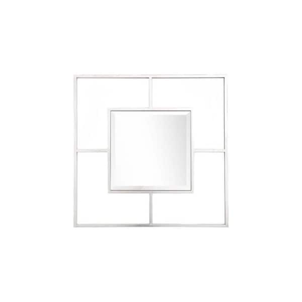 HomeRoots 31.5 in. W x 31.5 in. H Metal Silver Decorative Mirror