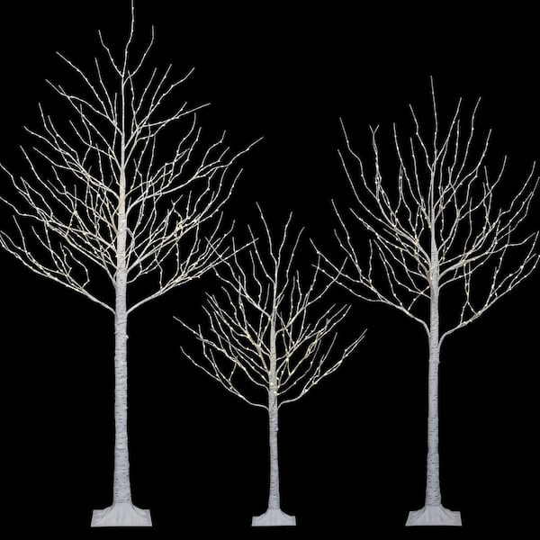 Lightshare 468 ft. Pre-Lit Birch Tree with Fairy Lights Warm White, Artificial Christmas Tree for Festival, Party
