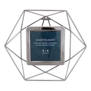 4 in. x 4 in. Silver Hexagonal Picture Frame (for All Occasions, New Year's, etc.)