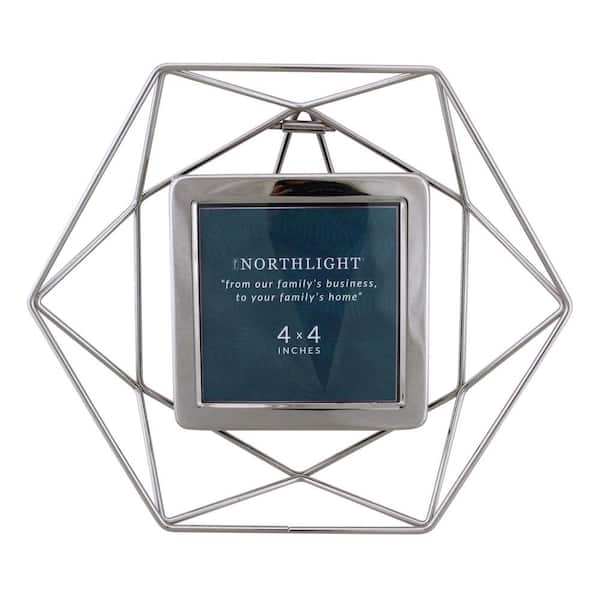 Northlight 4 in. x 4 in. Silver Hexagonal Picture Frame (for All Occasions, New Year's, etc.)
